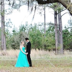 Turquoise Ball Gown Dress
